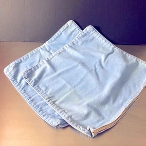 Set of 2 LW Denim Pillow Covers, full zipper entry